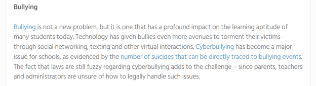 bullying as one of the major issue faced by public school