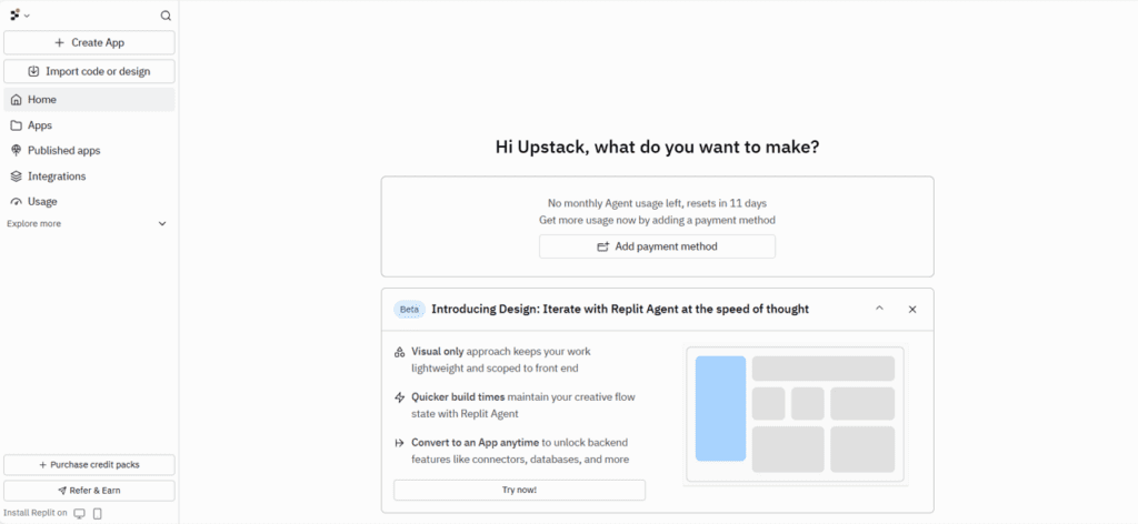 replit vibe coding app builder interface